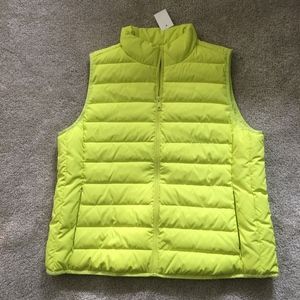 *NWT* J Crew Neon Yellow Puffer Vest